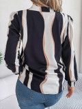 Autumn Casual All-match Contrast Tailored Collar Long Sleeve Shirt