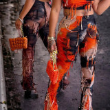 Street-style Personality Tie-dye Fringe Pants