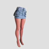Casual High Stretch Jeans Mini Bodycon Skirt