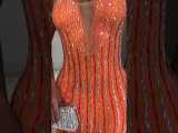 Women's Beaded Feathered Netted Lace-Up Dress