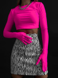 Crop Top Tees with Fingerless Gloves