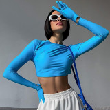 Crop Top Tees with Fingerless Gloves