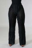 Solid Round Neck Tight Fitting Sexy Women's Sport Two Piece Pants Set