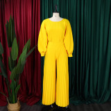 Casual Shirt Top and Wide-Leg Pants Two-Piece Set