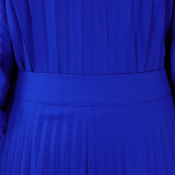 Casual Shirt Top and Wide-Leg Pants Two-Piece Set