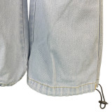 Casual Loose Denim Trousers Elastic Jeans