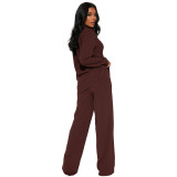 Effortless Style with Casual Elastic Wash-and-Wrinkle Two-Piece Set