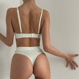 Adjustable Clasp Top with High-Waisted Triangle Panties and Bra Set