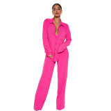 Effortless Style with Casual Elastic Wash-and-Wrinkle Two-Piece Set