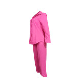 Effortless Style with Casual Elastic Wash-and-Wrinkle Two-Piece Set