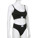 Letter Printed Set of underwear With a U-shaped Neckline