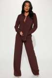 Effortless Style with Casual Elastic Wash-and-Wrinkle Two-Piece Set
