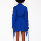 Chic Waist-Tied Mid-Length Suit Jacket