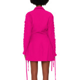 Chic Waist-Tied Mid-Length Suit Jacket