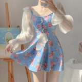 Fragmented Pure Desire Chiffon Sexy Skirt One Piece Swimwear