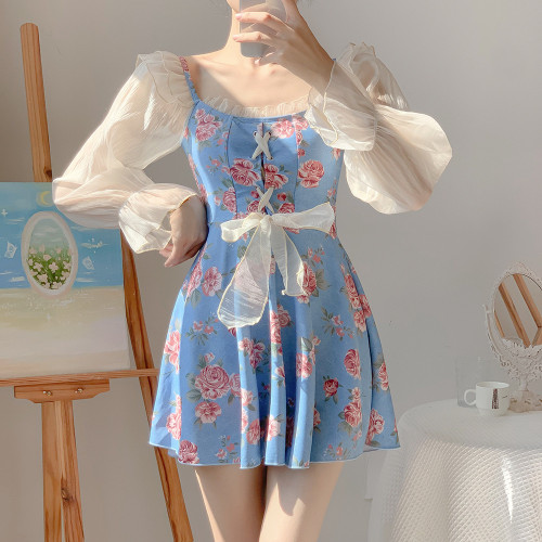 Fragmented Pure Desire Chiffon Sexy Skirt One Piece Swimwear