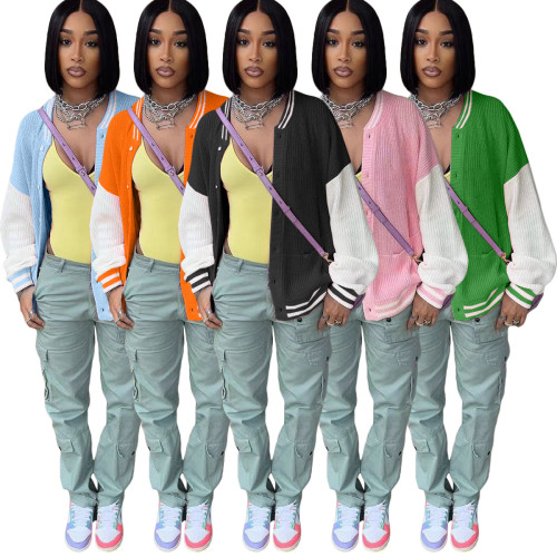 Casual Tops Knit Jacket with Pockets