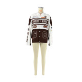 Women's Autumn and Winter Cardigan Printed Outer Jacket