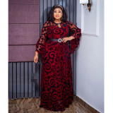 Plus Size African Party Dresses for Women 2023 Fashion Dashiki Ankara Lace Wedding Gowns Elegant Turkey Muslim Maxi Dress