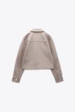 Collar Turn-Down Long Sleeve Soft Jacket Coat