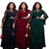 Plus Size African Party Dresses for Women 2023 Fashion Dashiki Ankara Lace Wedding Gowns Elegant Turkey Muslim Maxi Dress