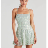 Beaded Nightclub Party Mini Dress