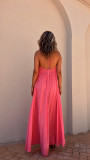Spring Summer Lace Halter Neck Casual Loose Holidays Swing Dress