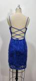 Sparkling Beaded Straps Sequin Bodycon Mini Dress