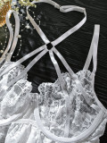 Lace Halter Neck Straps Lace Bra Panty Set