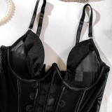 Sheer Mesh Sexy Bandage Shapewear Set