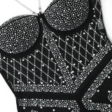 Beaded Feather Jumpsuit Fashion Sexy Formal Party Short Women Club Romper