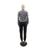 Casual High Quality Autumn Winter Zip-Up Jacket Two Piece Set