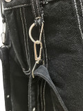 Ladies Cargo Suspenders Loose Casual Denim Trousers
