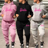 Casual Long Sleeve Sweats Outfit Hoodie Jogger Set Tracksuits Womens Pants Set