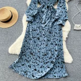 Floral Chic Pleated Mermaid Maxi Dress