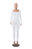 Womens Long Sleeve Jumpsuits Ribbed Yoga Workout One Piece Bodycon Jumpsuit Solid Outfits Sport Clubwear