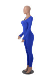 Womens Long Sleeve Jumpsuits Ribbed Yoga Workout One Piece Bodycon Jumpsuit Solid Outfits Sport Clubwear