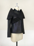 Patchwork Cute Mesh Long Sleeve Factory Shirts for Women Blouse