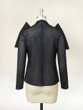 Patchwork Cute Mesh Long Sleeve Factory Shirts for Women Blouse