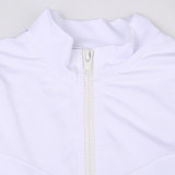 Solid Color Casual Sportswear Zipper Waist Slimming Wide Leg Shorts Jumpsuit