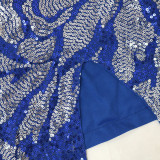 Sexy One-Shoulder Bodycon Side Slit Sparkling Mini Dress