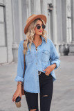 Flattering Slim-Fit Denim Long-Sleeve Shirt