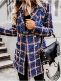Autumn/Winter Printed Lapel Women's Mid-length Coat