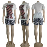 Organic Cotton Digital Printed Short Sleeve Shorts Set
