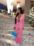 Women Mesh Sheer 3pcs Outfits Long Sleeve Top Long Pant Bikini Cover Up