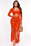 Square Neckline Long Sleeve Personality Hollow Out Sexy Nightclub Dress