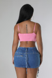 Liesbeth Skirts Sexy Slim Heart Pocket Denim Bodycon Mini Skirt