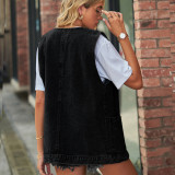 Denim vest and sleeveless jean jacket