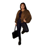 Slim Zipper Padded Down Jackets