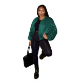 Slim Zipper Padded Down Jackets